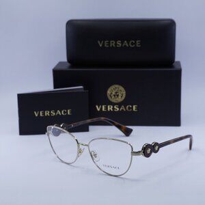 Versace VE1284 1489 Cat Eye Eyeglasses – Light Gold 55mm